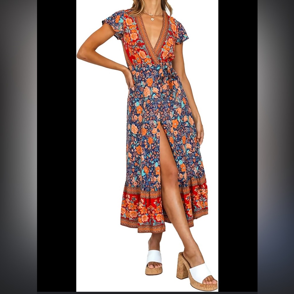 Zesica Floral Wrap Dress